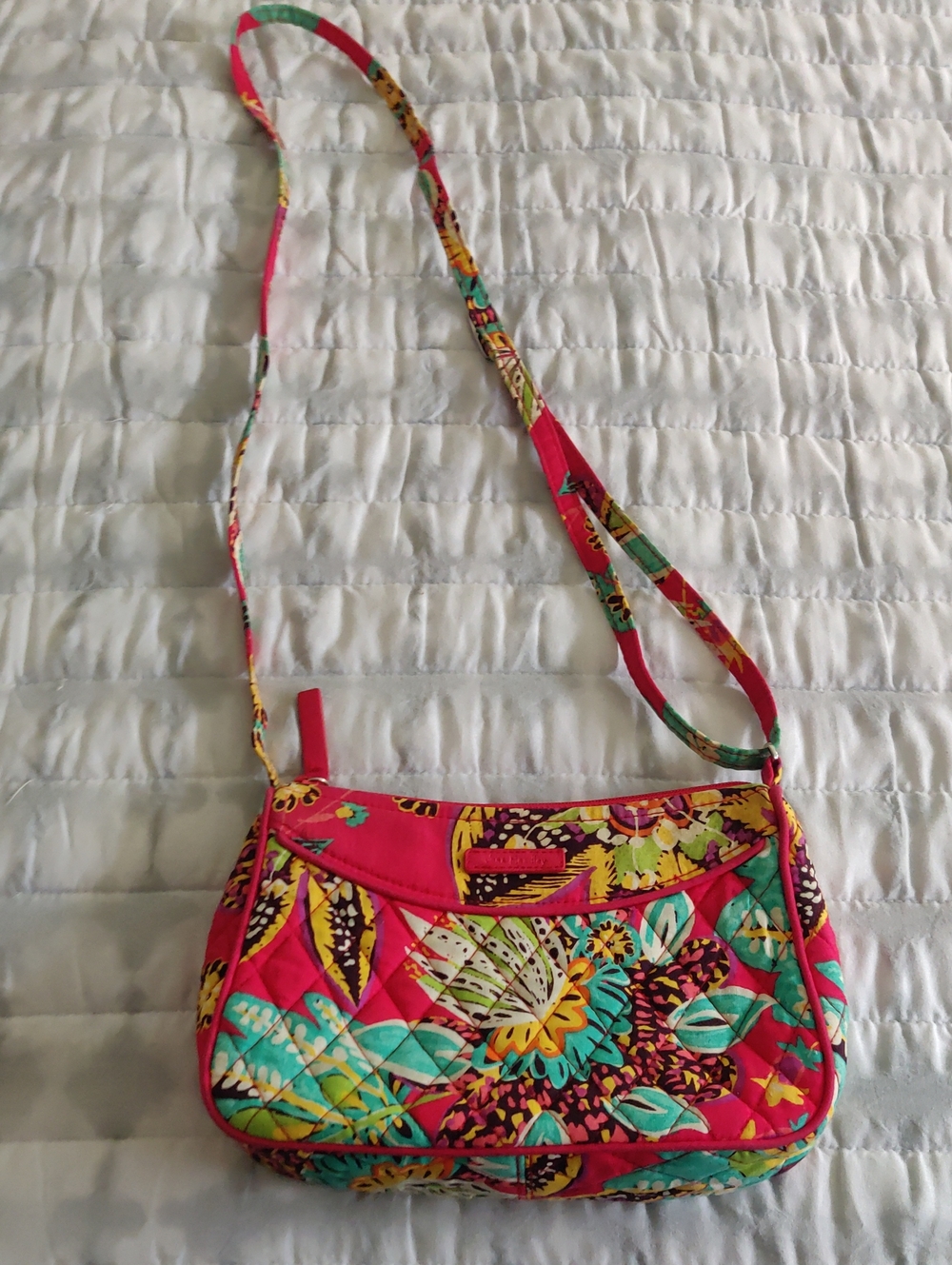 Vera Bradley Pink Floral Quilted Crossbody Bag